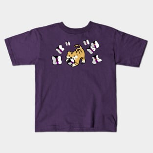 Demisexual Flag of Cute Tiger with Flower Drop Kids T-Shirt